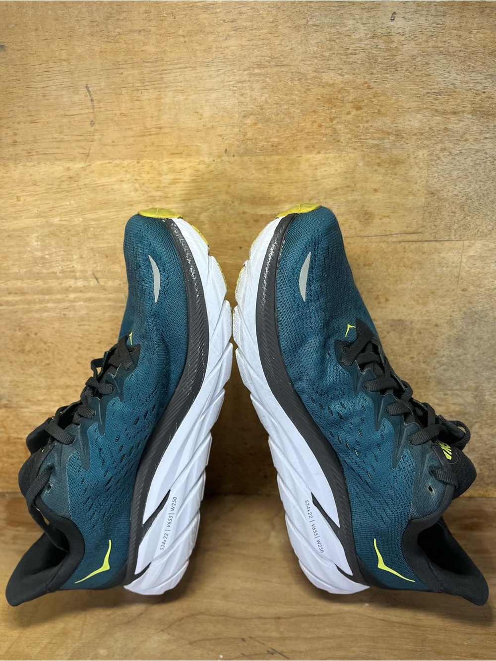 Hoka One One Clifton 8 Mens Size 8 Wide Running Shoes Sneakers Blue Coral - Picture 6 of 12